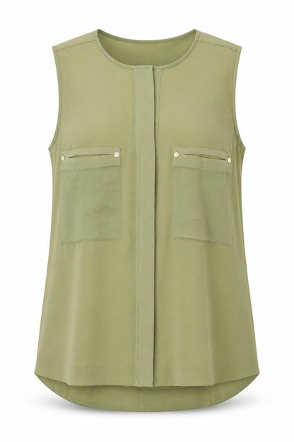 Next Womens Green  Polyester Basic Tank Size 12 V-Neck