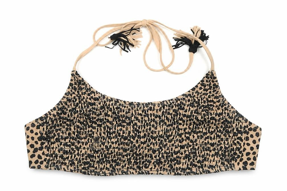 Matalan Womens Brown Animal Print Polyester Cropped Tank Size 12 Scoop Neck