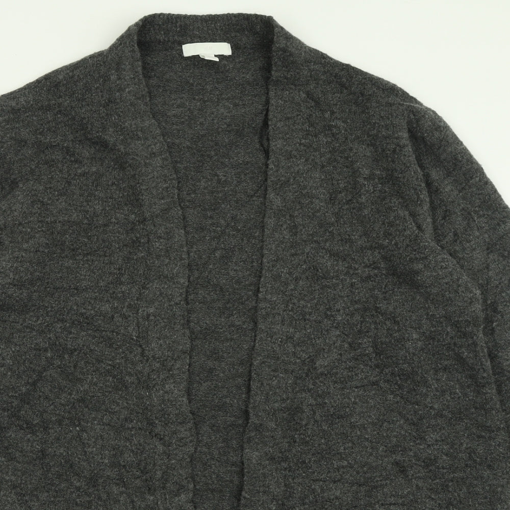 h7m Womens Grey V-Neck  Acrylic Cardigan Jumper Size S
