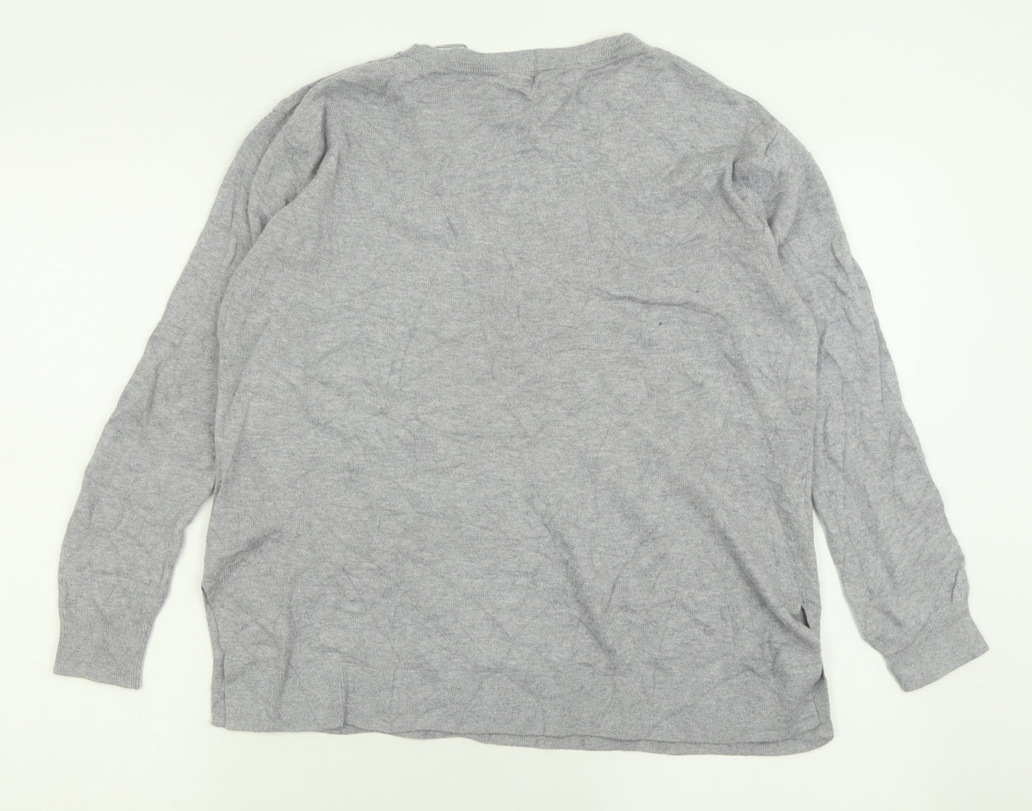 Principles Womens Grey Crew Neck  Cotton Pullover Jumper Size S