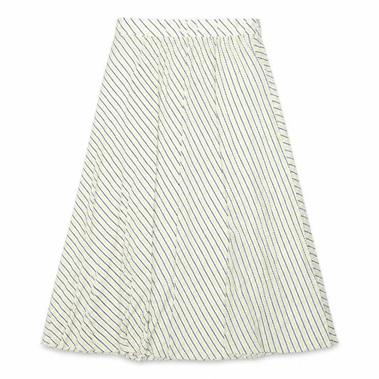 Only Womens Yellow Striped Polyester Pleated Skirt Size XL