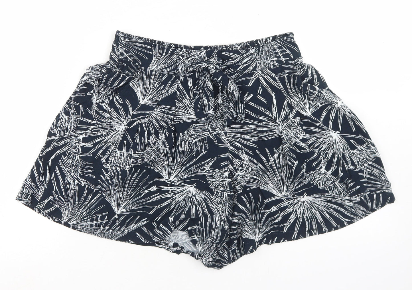 Anko Womens Blue Floral Viscose Paperbag Shorts Size 8 L3 in Regular