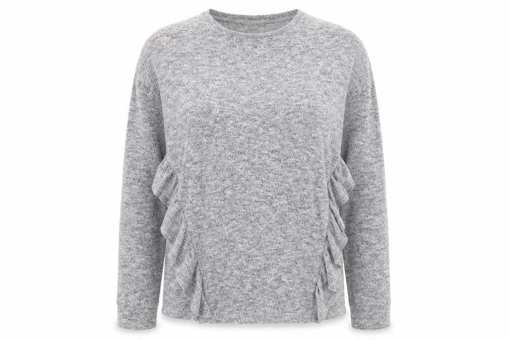 Papaya Womens Grey  Polyester Basic T-Shirt Size 8 Round Neck