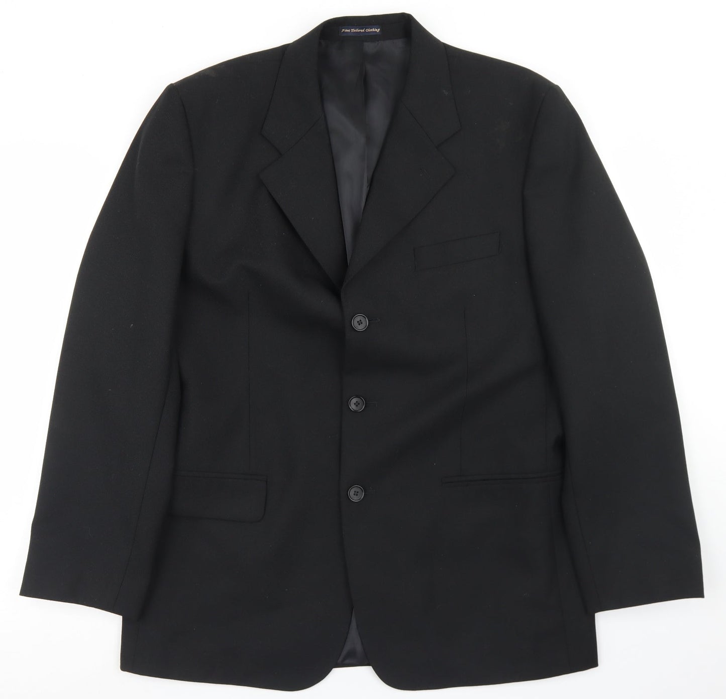 Park Avenue Mens Black  Polyester Jacket Blazer Size 42