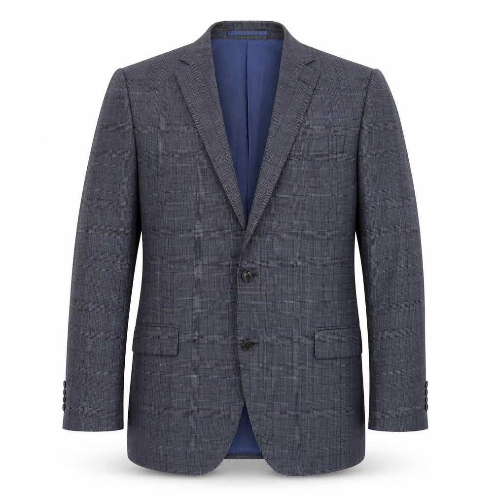 Marks & Spencer Mens Grey Plaid Wool Jacket Blazer Size 40