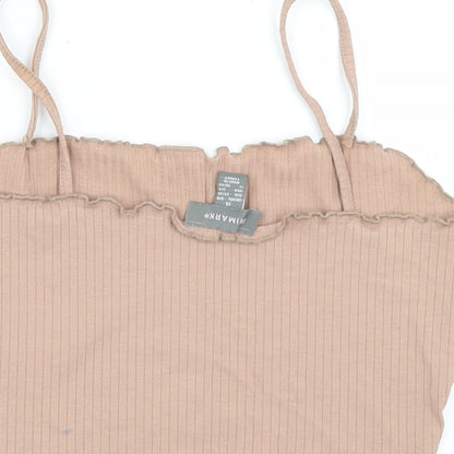 Preloved Primark Womens Brown  Polyester Cropped Tank Size 6 Round Neck - Label