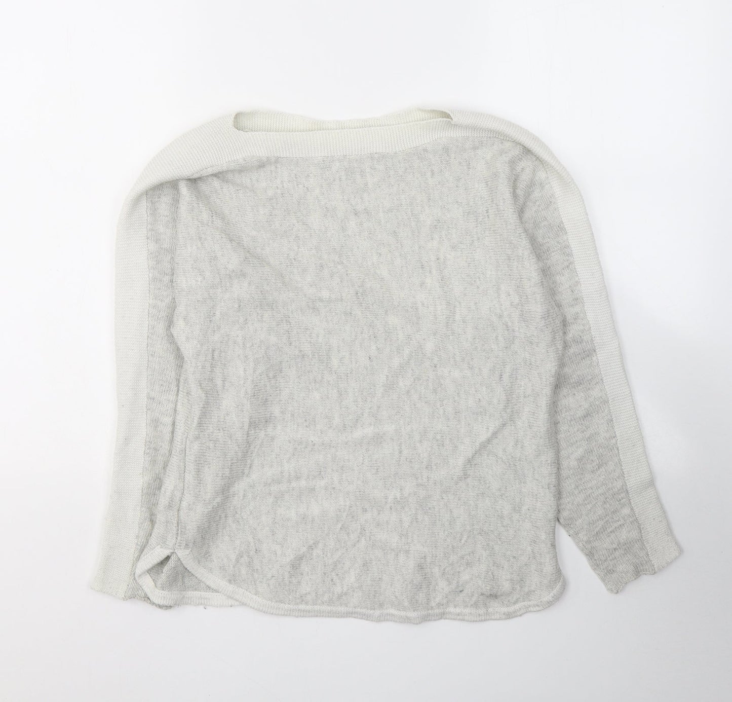 Oasis Womens Grey Round Neck  Viscose Pullover Jumper Size XS
