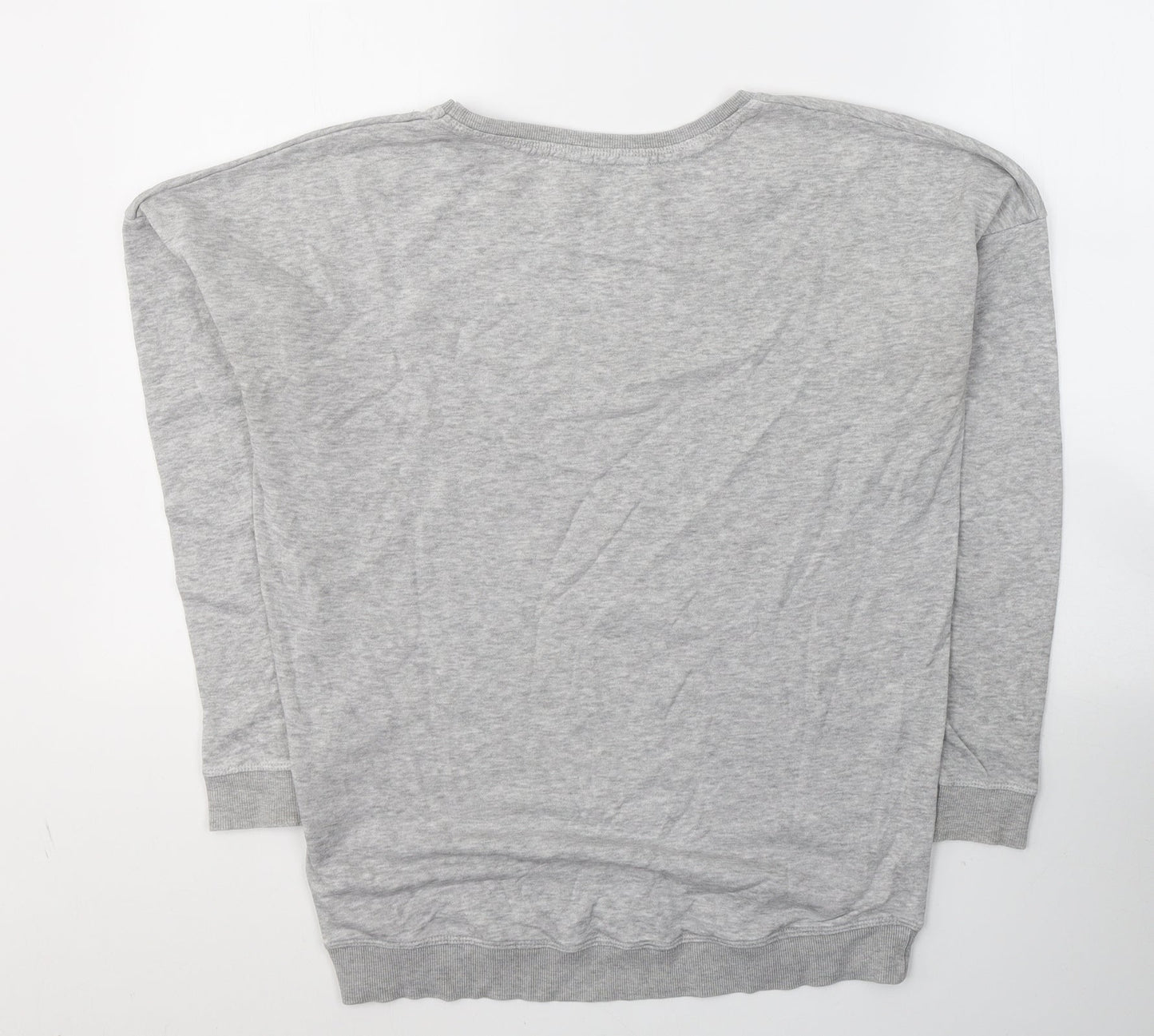 New Look Womens Grey  Cotton Pullover Sweatshirt Size 10  Pullover