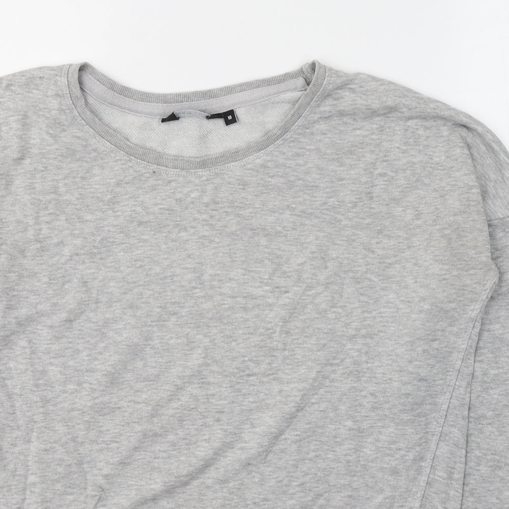 New Look Womens Grey  Cotton Pullover Sweatshirt Size 10  Pullover