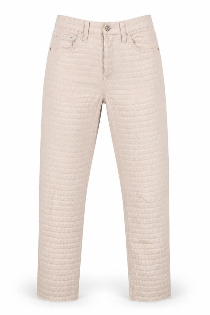 Topshop Womens Ivory  Cotton Mom Jeans Size 26 L32 in Slim Zip