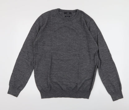 Dunnes Mens Grey Round Neck  Acrylic Pullover Jumper Size M