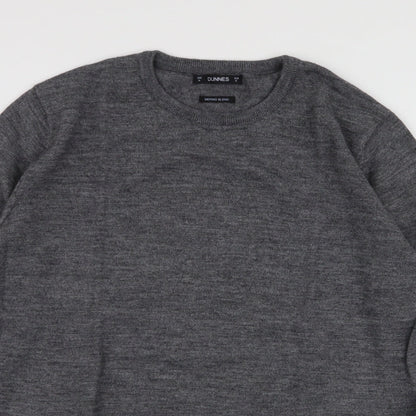Dunnes Mens Grey Round Neck  Acrylic Pullover Jumper Size M