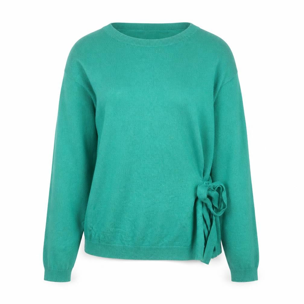 Savida Womens Green Round Neck  Viscose Pullover Jumper Size M