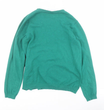 Savida Womens Green Round Neck  Viscose Pullover Jumper Size M