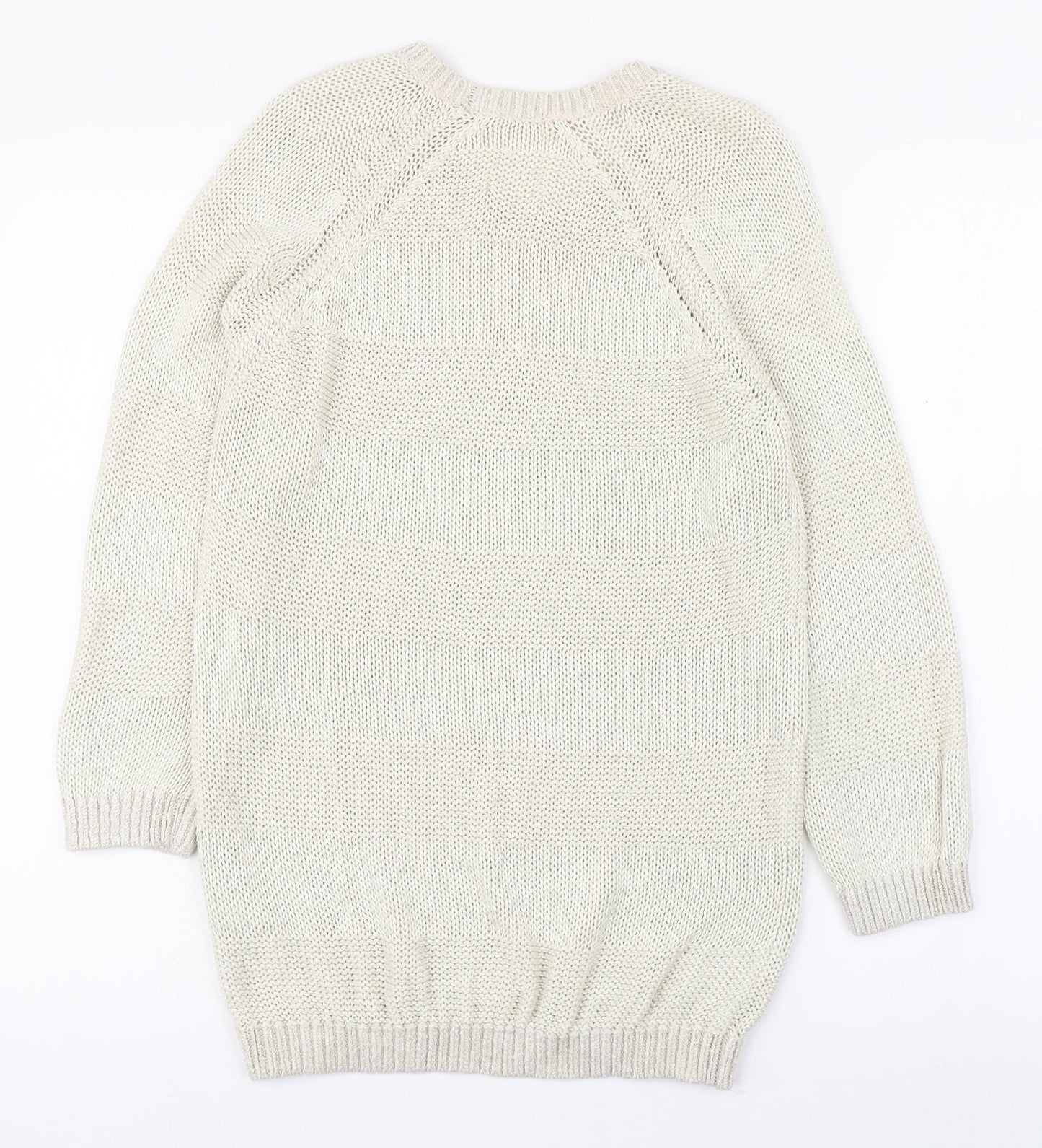 In Wear Womens Ivory Round Neck  Cotton Pullover Jumper Size S