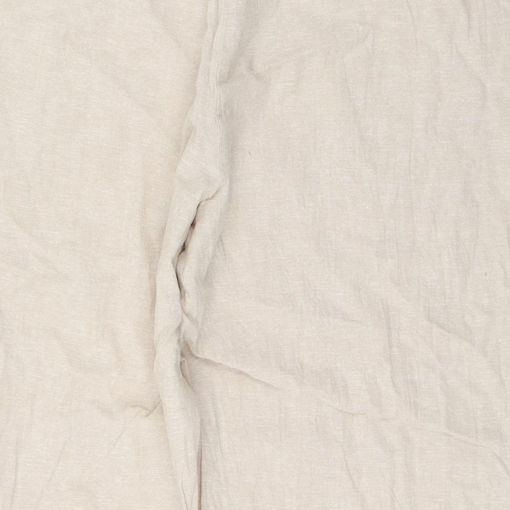 Dunnes Stores Womens Beige  Linen Capri Trousers Size XL L23 in Regular