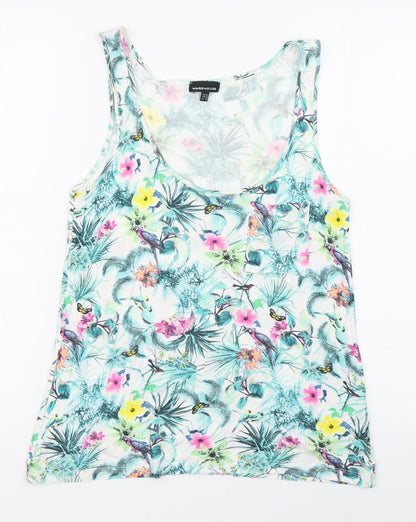 Preloved Warehouse Womens Multicoloured Floral Viscose Basic Tank Size 10 Scoop Neck - Front