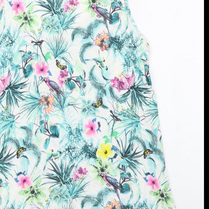 Preloved Warehouse Womens Multicoloured Floral Viscose Basic Tank Size 10 Scoop Neck - Label