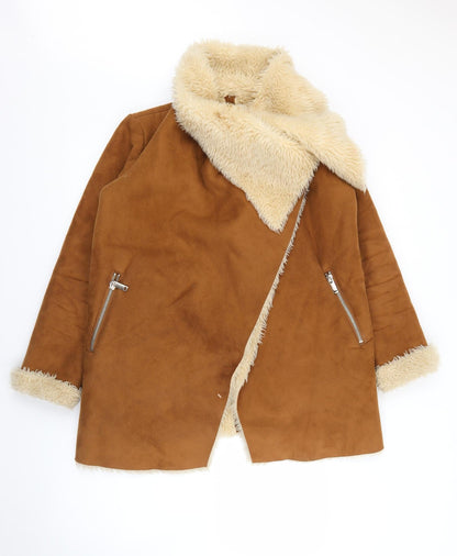 Preloved Pull & Bear Womens Brown   Jacket  Size M  Snap - Front