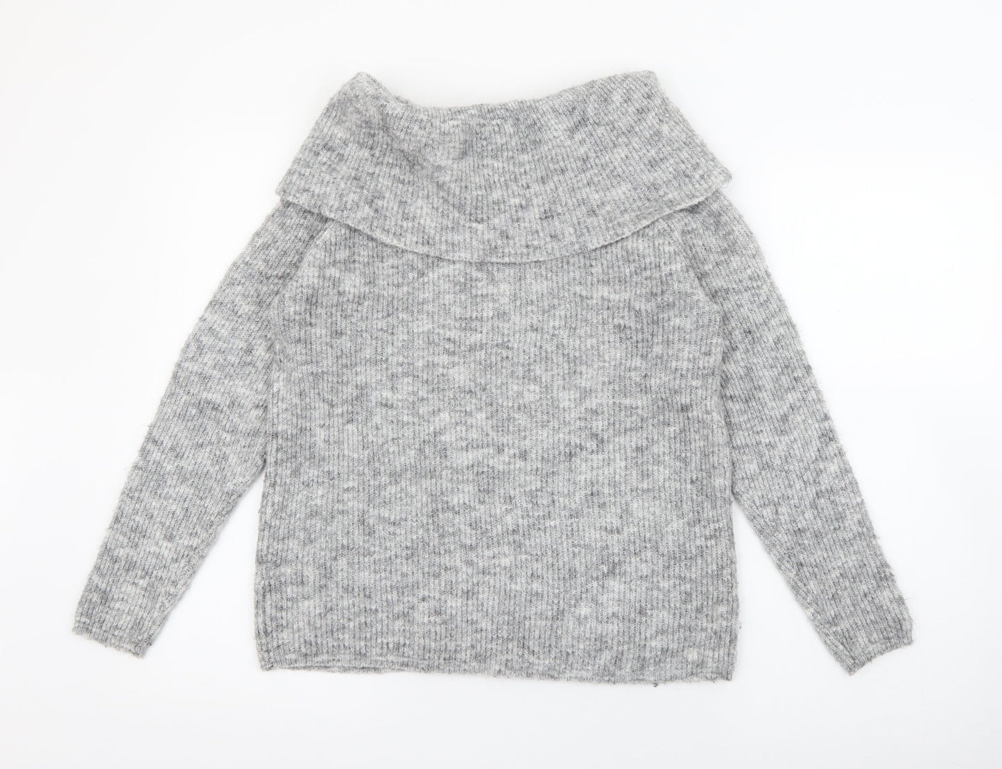 Simon Jeffrey Womens Grey Roll Neck  Polyester Pullover Jumper Size M