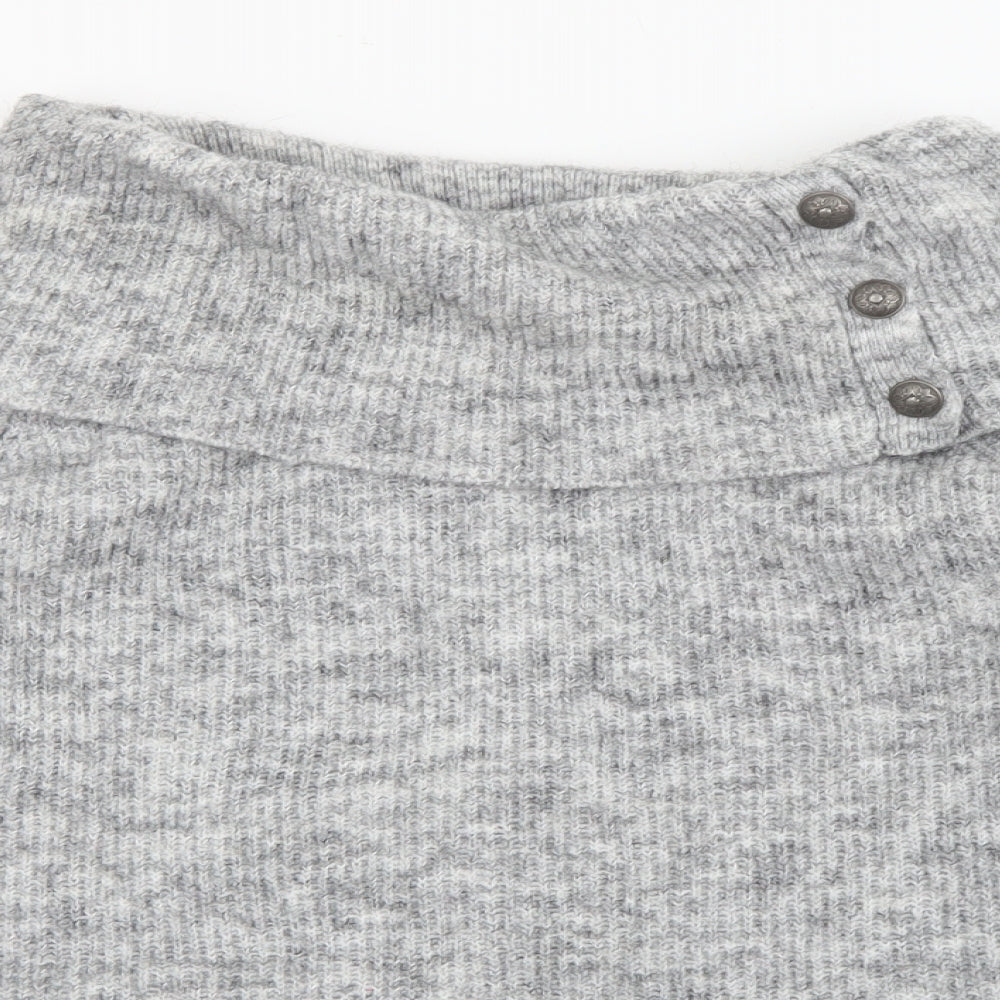 Simon Jeffrey Womens Grey Roll Neck  Polyester Pullover Jumper Size M