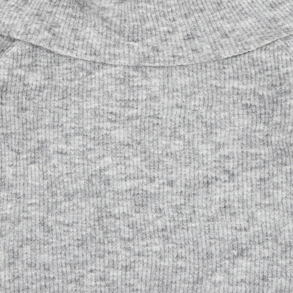Simon Jeffrey Womens Grey Roll Neck  Polyester Pullover Jumper Size M