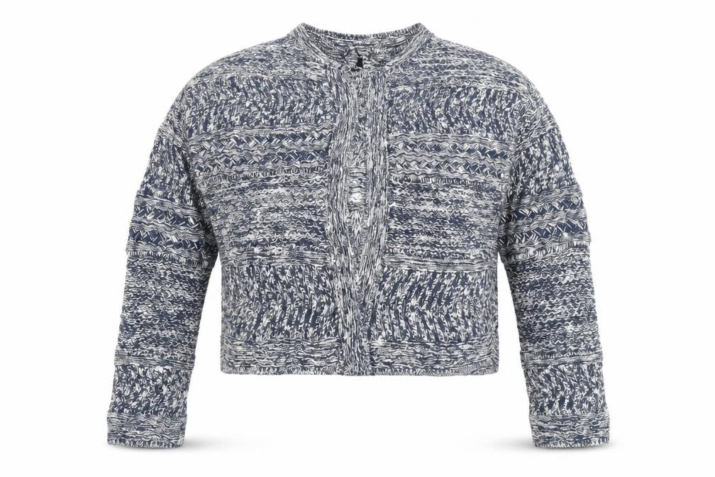 Marks & Spencer Womens Blue Crew Neck  Cotton Cardigan Jumper Size L