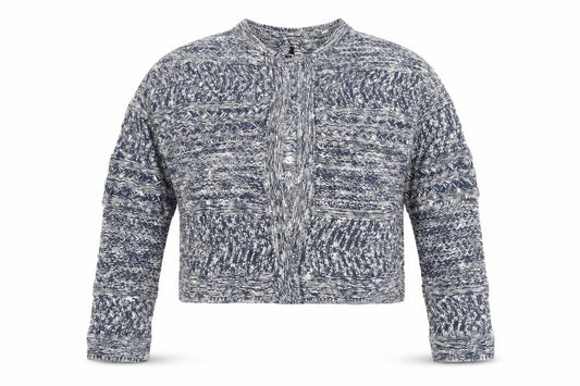 Marks & Spencer Womens Blue Crew Neck  Cotton Cardigan Jumper Size L