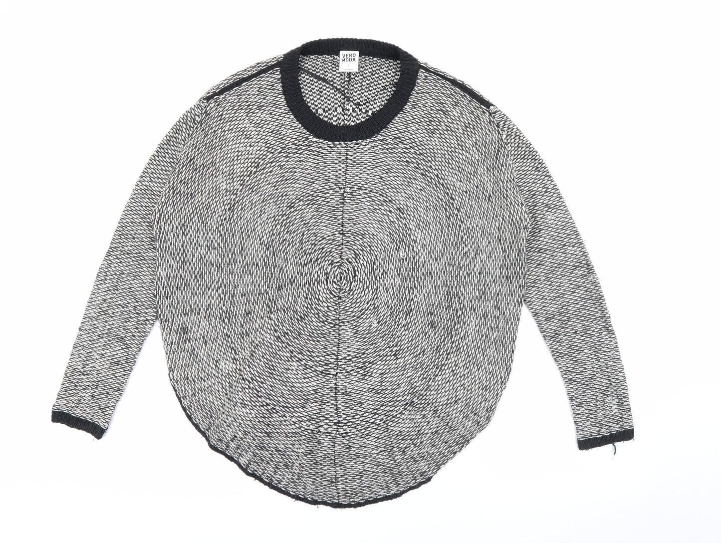 VERO MODA Womens Black Crew Neck  Acrylic Pullover Jumper Size S