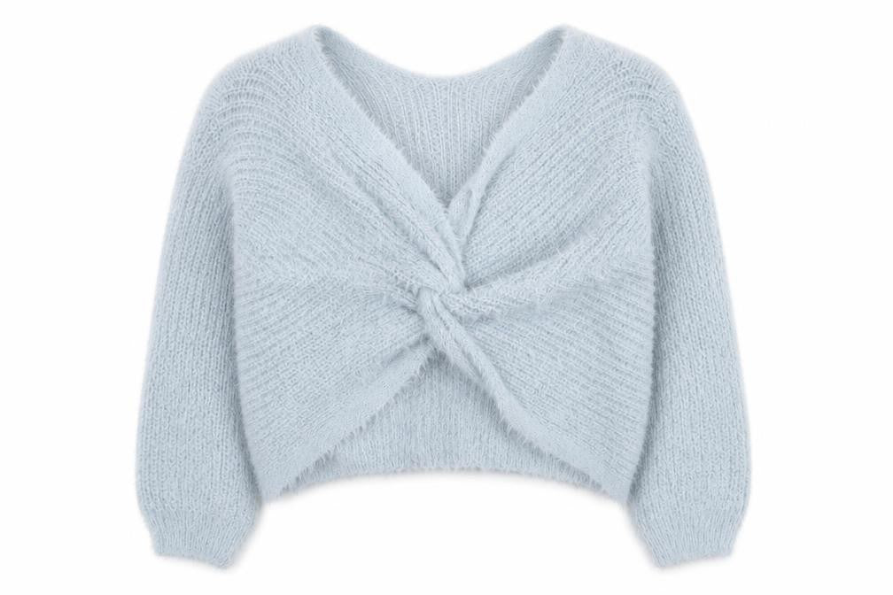 New Look Girls Blue V-Neck  Polyamide Pullover Jumper Size 10-11 Years  Pullover