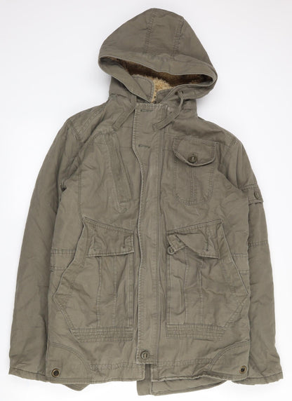 George Womens Green   Parka Coat Size S  Zip