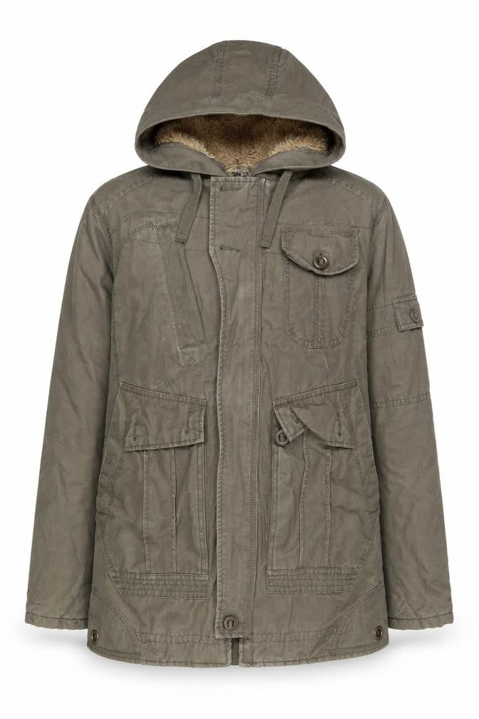 George Womens Green   Parka Coat Size S  Zip
