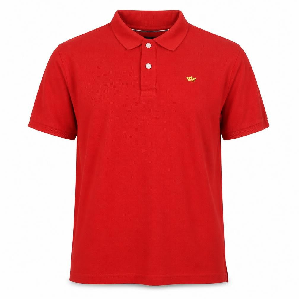 Industrialize Mens Red  Cotton  Polo Size M Collared Button