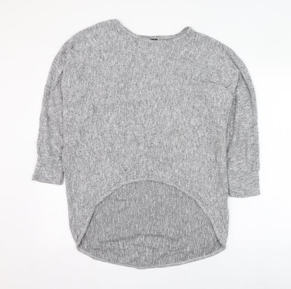 Izabel London Womens Grey Round Neck  Polyester Pullover Jumper Size 8