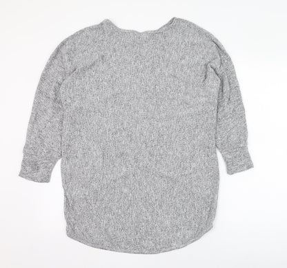 Izabel London Womens Grey Round Neck  Polyester Pullover Jumper Size 8