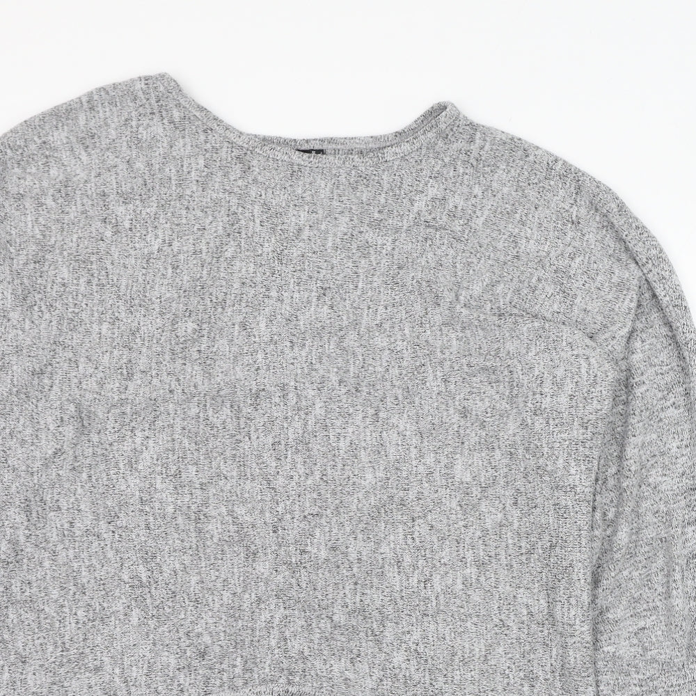 Izabel London Womens Grey Round Neck  Polyester Pullover Jumper Size 8