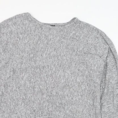 Izabel London Womens Grey Round Neck  Polyester Pullover Jumper Size 8