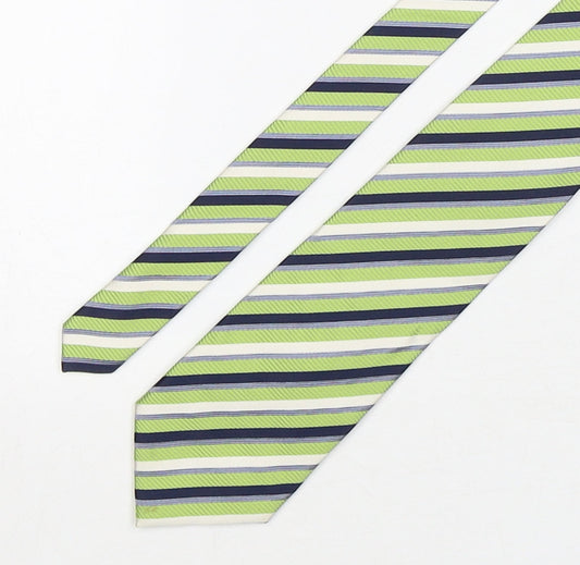 Royal Class Mens Multicoloured Striped Silk Pointed Tie One Size