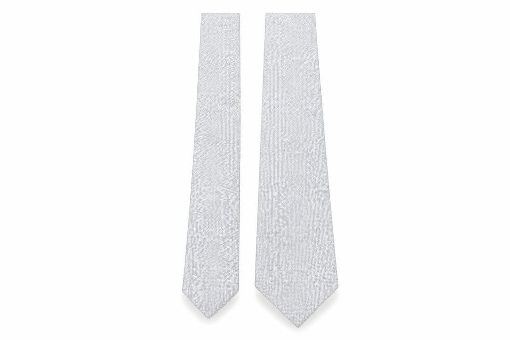 St Michael Mens Grey Geometric Polyester Pointed Tie One Size