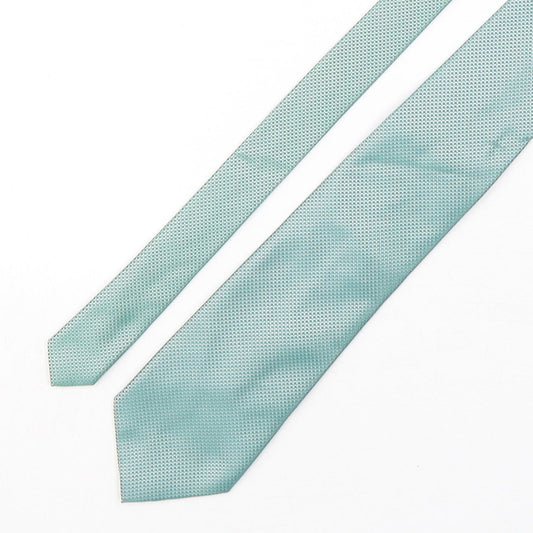Marks and Spencer Mens Green Geometric Polyester Pointed Tie One Size