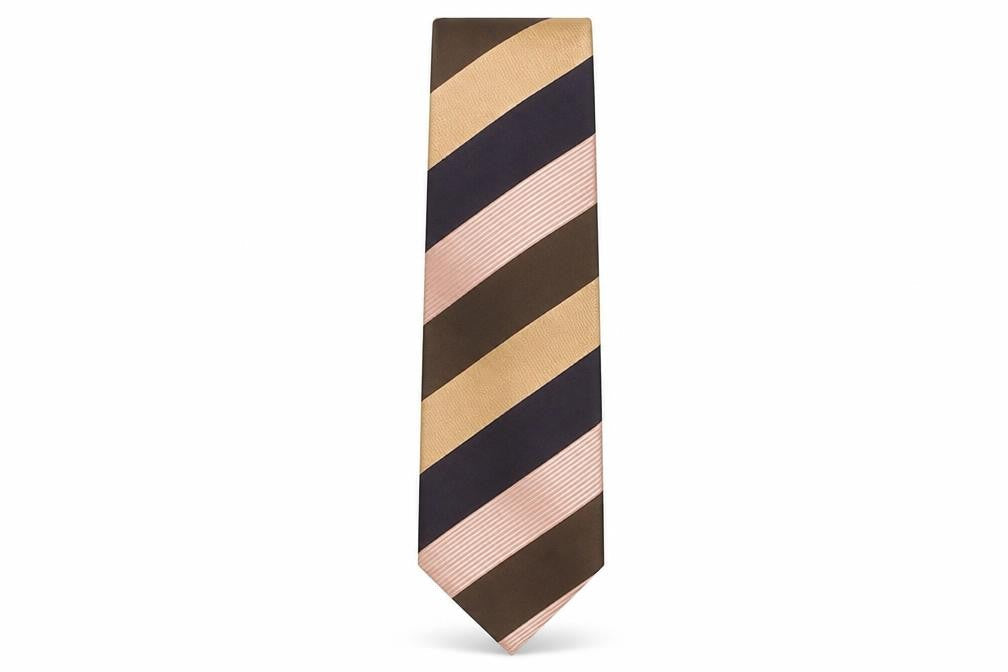 London Road Mens Multicoloured Striped Polyester Pointed Tie One Size