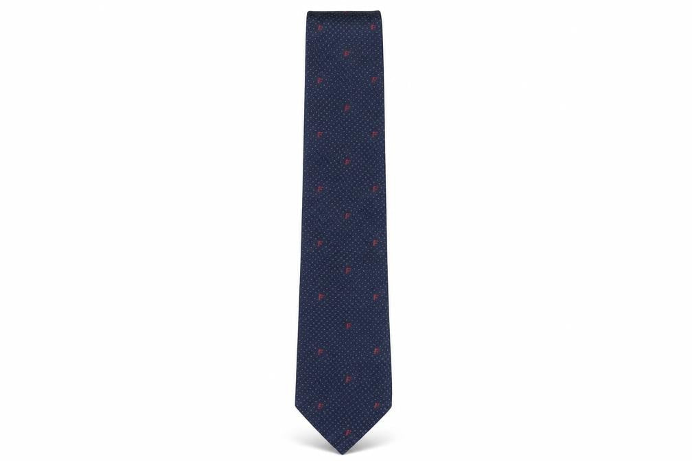 Interlogo London  Mens Blue Polka Dot Polyester Pointed Tie One Size