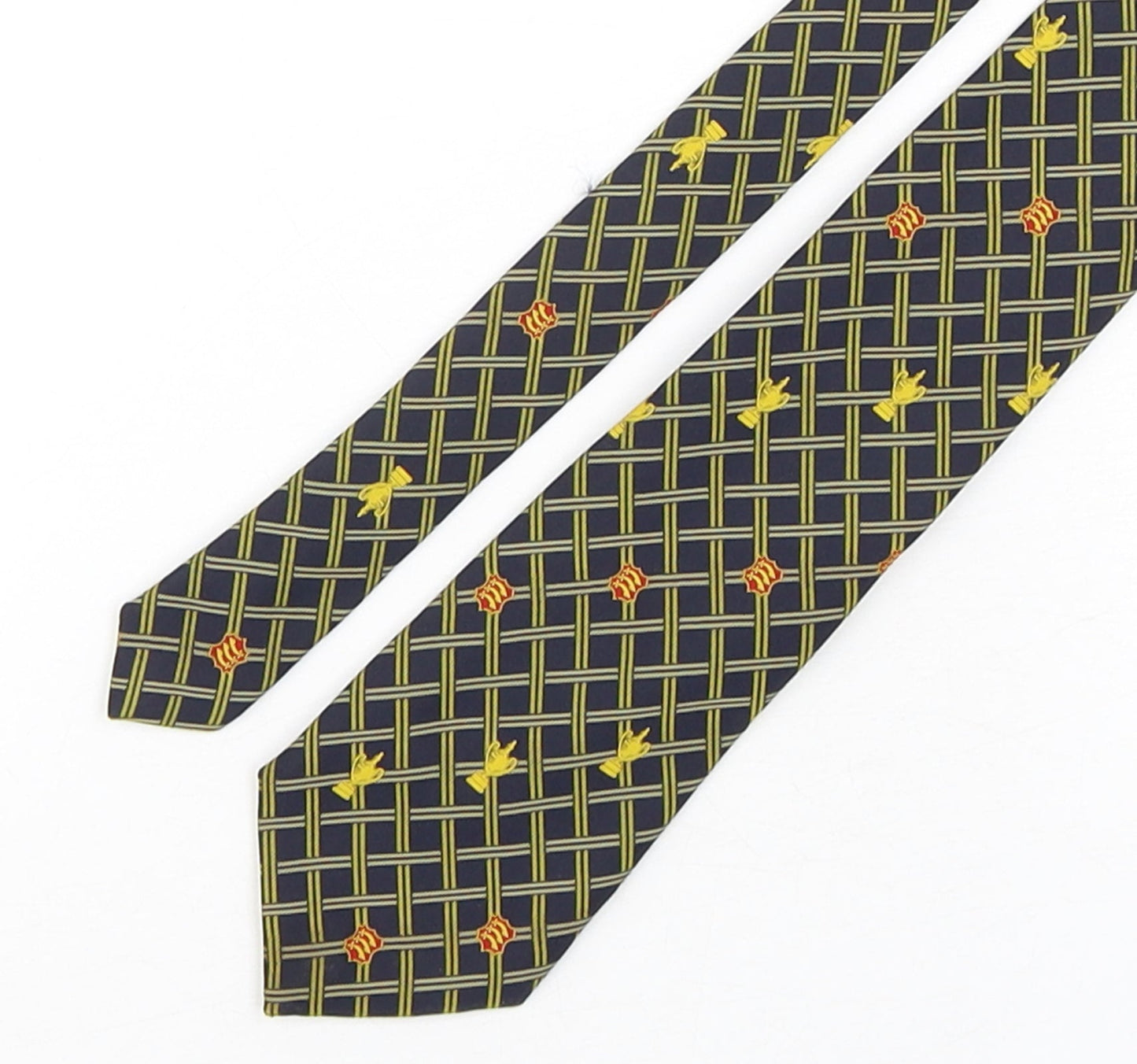 Cavendish Silks Mens Multicoloured Plaids & Checks Polyester Pointed Tie One Size
