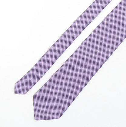Marks & Spencer Mens Purple Plaids & Checks Polyester Pointed Tie One Size