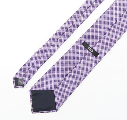 Marks & Spencer Mens Purple Plaids & Checks Polyester Pointed Tie One Size