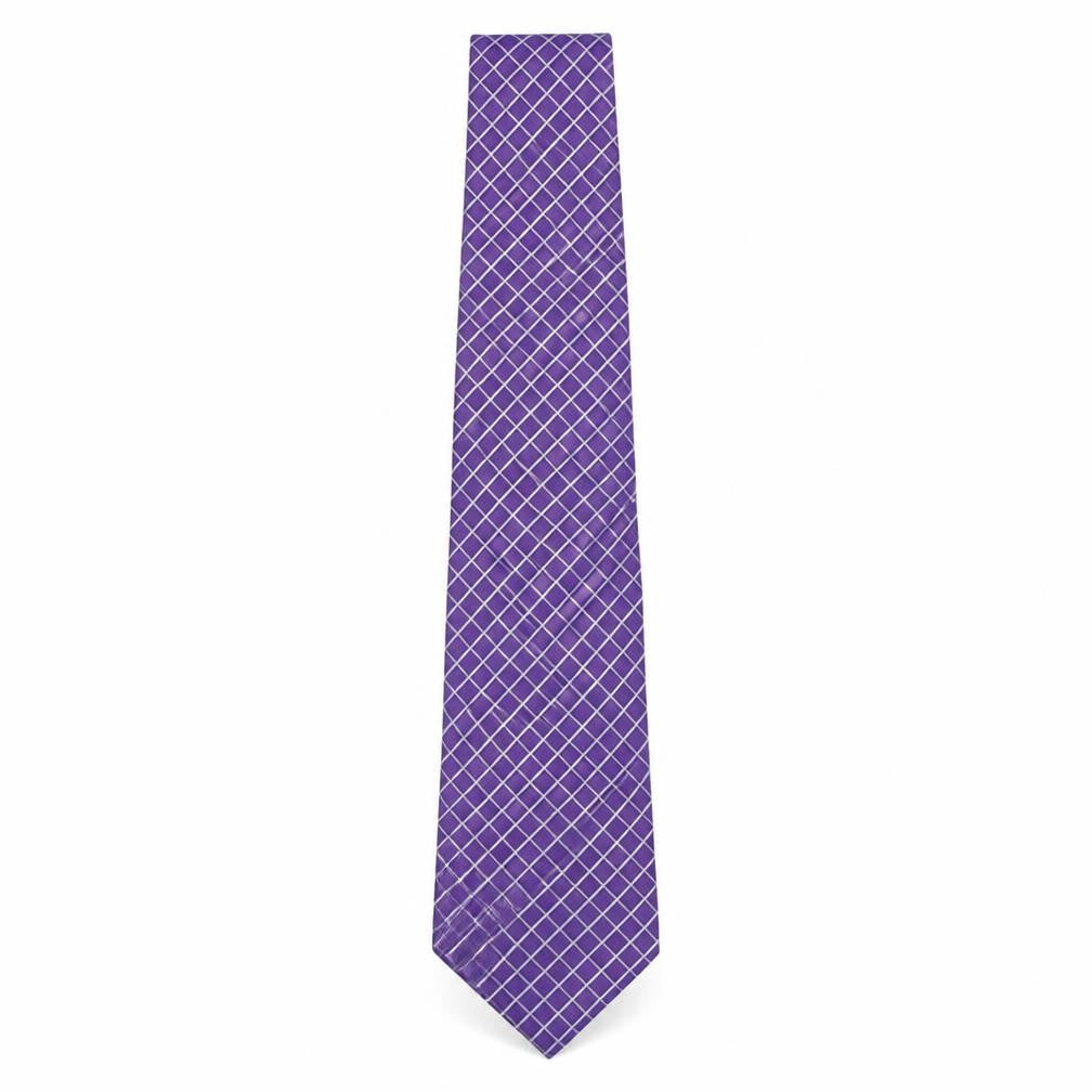 Marks & Spencer Mens Purple Plaids & Checks Silk Pointed Tie One Size
