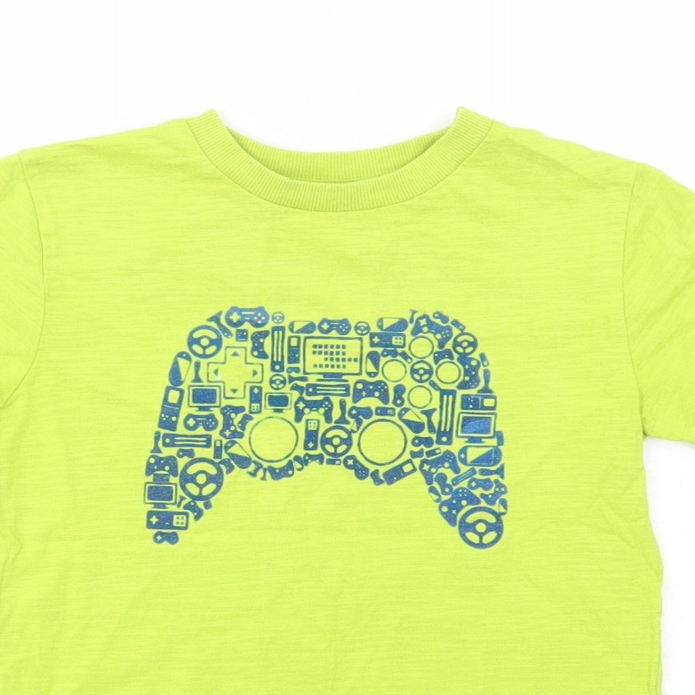 NEXT Boys Green  Cotton Pullover T-Shirt Size 5 Years Crew Neck Pullover - Game Console