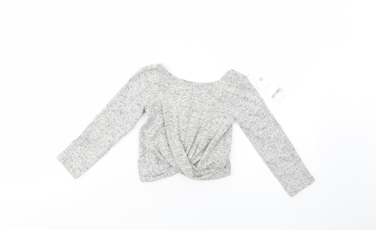 NEXT Girls Grey Boat Neck  Viscose Pullover Jumper Size 3 Years  Pullover