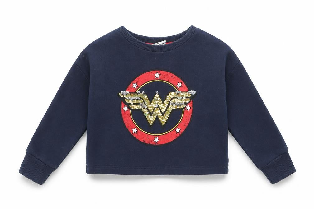 NEXT Girls Blue  Cotton Pullover Sweatshirt Size 3 Years  Pullover - Wonder Woman