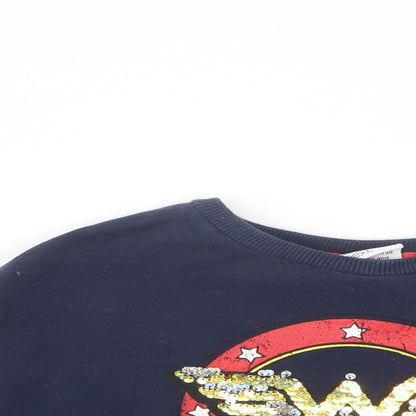 Next Girls Blue  Cotton Pullover Sweatshirt Size 3 Years  Pullover - Wonder Woman